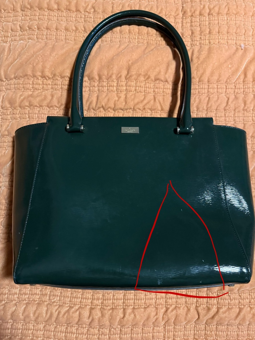 Kate Spade Patent Leather Bixby Tote Bag - Dark Green